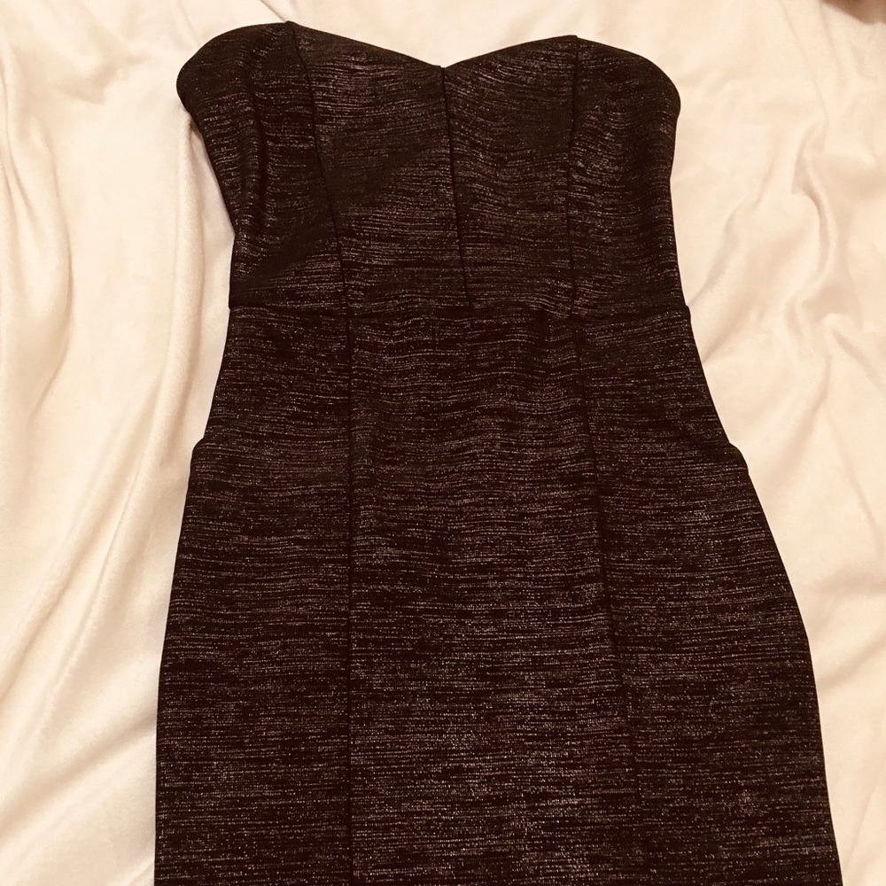 FOREVER 21 Black mini strapless dress